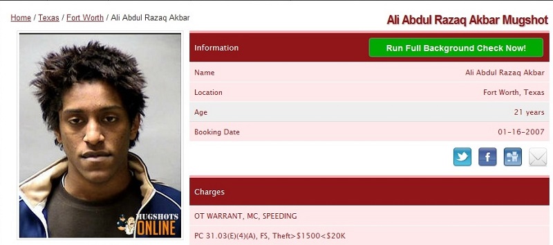 Ali Akbar Mugshot