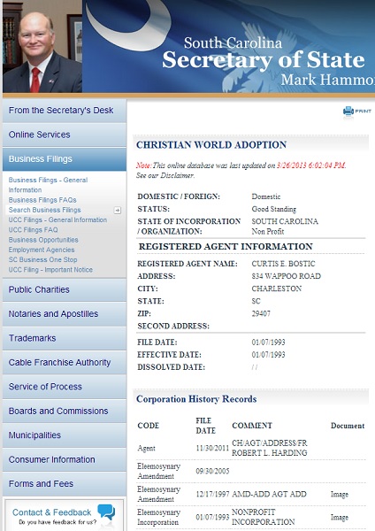 Curtis Bostic CWA Registered Agent