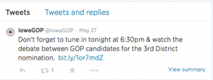 The @IowaGOP's last lonely tweet