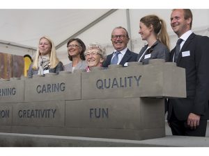 The LEGO Family: Agnete Kirk Thinggaard (daughter of Kjeld) , Camilla Kirk Kristiansen (wife of Kjeld), Edith Kirk Christiansen (Mother of Kjeld) , Kjeld Kirk Kristiansen, Sofie Kirk Kristiansen (daughter of Kjeld) og Thomas Kirk Kristiansen (son of Kjeld)