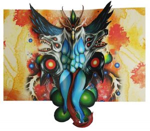 SKINNER's Morrigan Lupus from The Pop Up Art Book