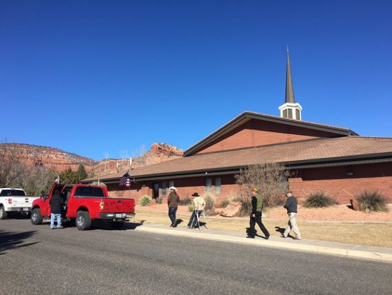 Mourners arrive for Finicum's funeral service