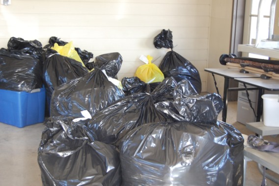 Militants apparently collected trash, but did not dispose of it