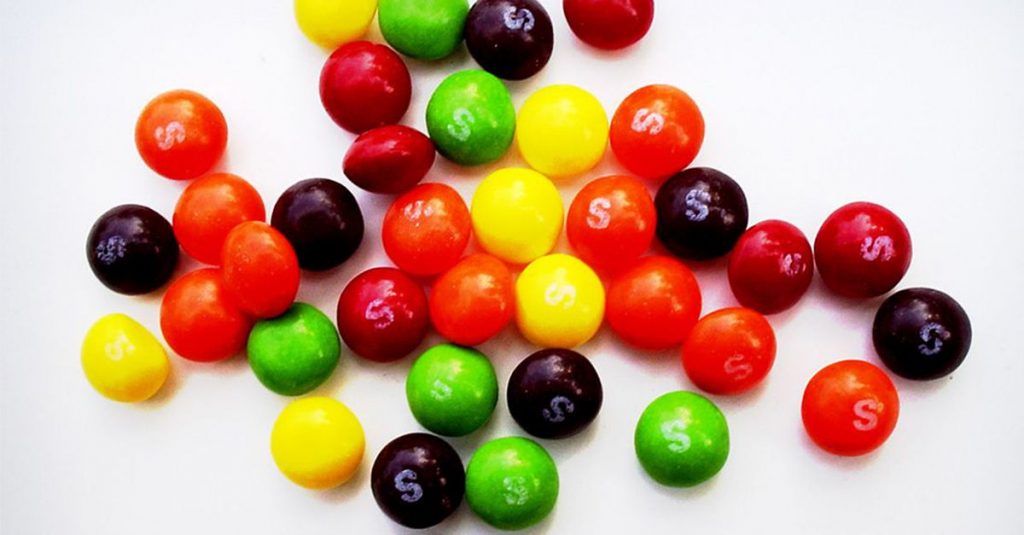 This would be about a handful of Skittles.