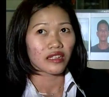 A woman described as Maria Fe Rosadeno appeared on Filipino TV after her escape.