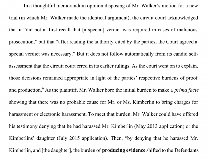 Aaron Walker Attorney at Law, forgot to introduce evidence that he didn't harass anyone. He just forgot that major piece of evidence to introduce at trial.