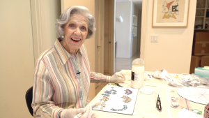 This 93-Years-Young Artist Transforms Objects Using Postage Stamps
