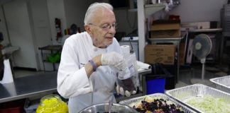 homeless advocate feeds the homeless