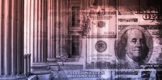 image of money on steps of courthouse