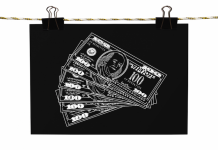 image of money on a blackboard