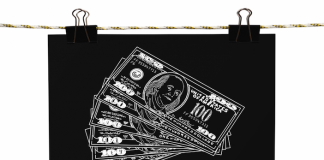 image of money on a blackboard