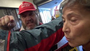Trump Supporters In MAGA Hats Threaten To Burn Liberal Bookstore